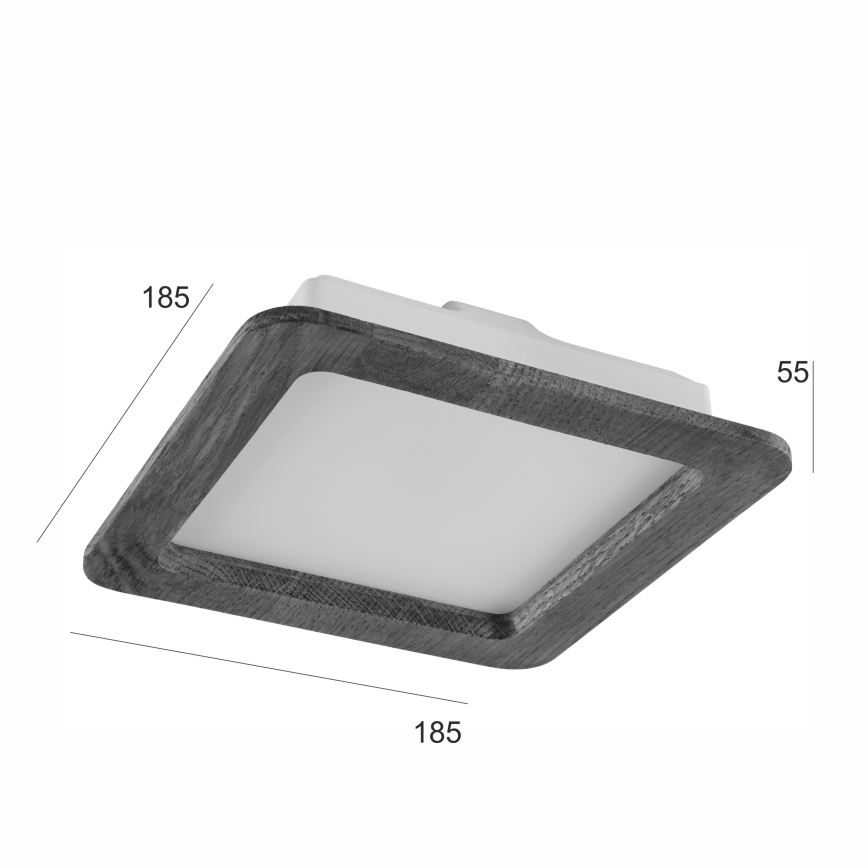 LED Beépíthető lámpa WOODY SPOT LED/17W/230V 3000K dió 18,5x18,5 cm