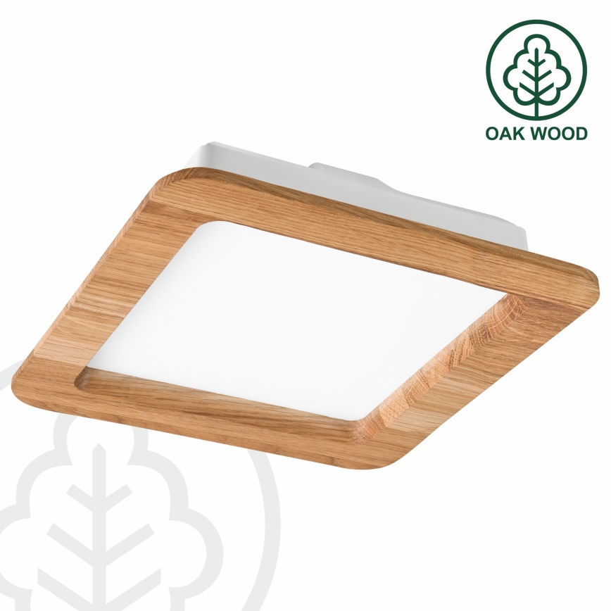 LED Beépíthető lámpa WOODY SPOT LED/17W/230V 3000K tölgy 18,5x18,5 cm