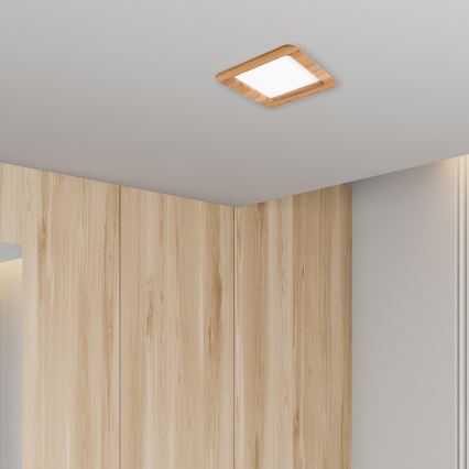 LED Beépíthető lámpa WOODY SPOT LED/17W/230V 3000K tölgy 18,5x18,5 cm