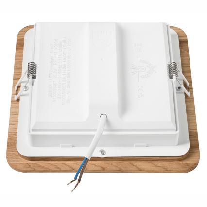 LED Beépíthető lámpa WOODY SPOT LED/17W/230V 3000K tölgy 18,5x18,5 cm