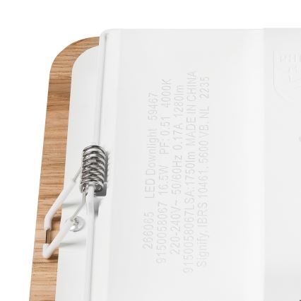 LED Beépíthető lámpa WOODY SPOT LED/17W/230V 3000K tölgy 18,5x18,5 cm