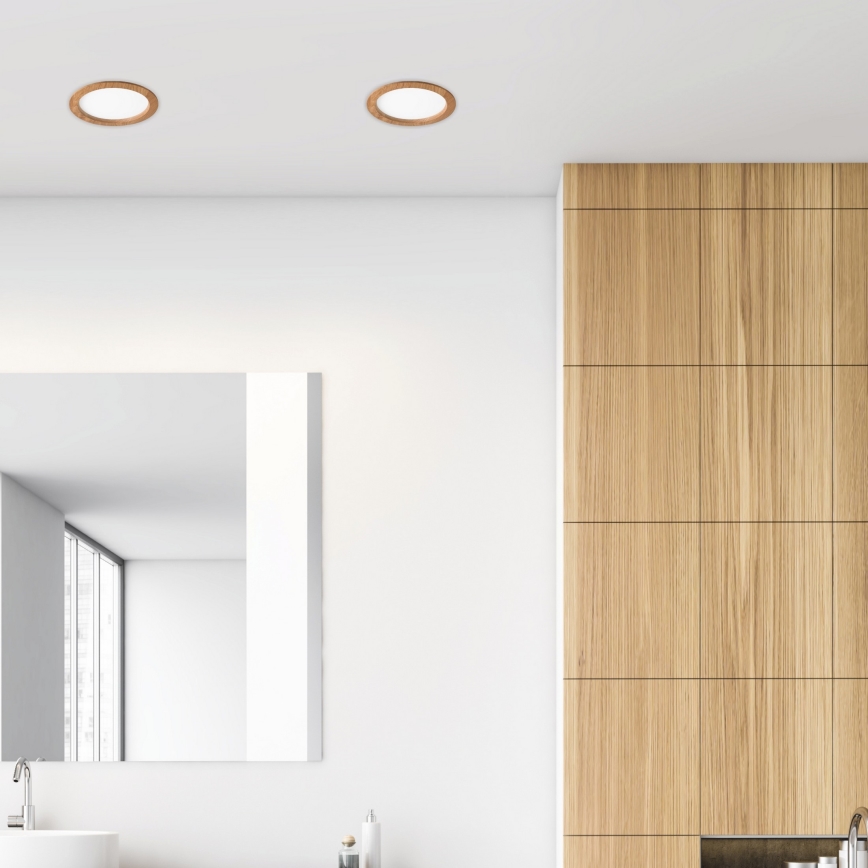 LED Beépíthető lámpa WOODY SPOT LED/23,5W/230V 4000K tölgy ø 23,5 cm