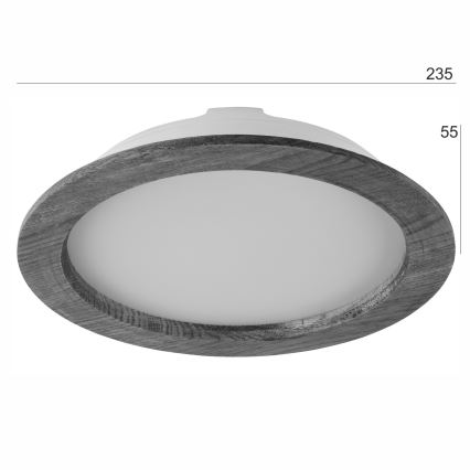 LED Beépíthető lámpa WOODY SPOT LED/23,5W/230V 4000K tölgy ø 23,5 cm