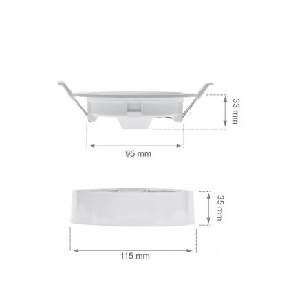 LED beépíthető lámpatest ALGINE 2 az 1-ben LED/6W/230V 3000K fehér