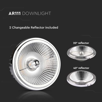 LED Beépíthető spotlámpa LED/20W/230V 4000K 40°/20° átm. 11 cm fényezett króm