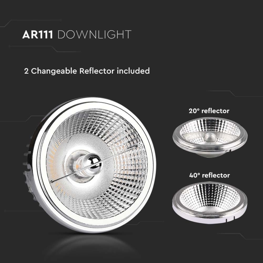 LED Beépíthető spotlámpa LED/20W/230V 6400K 40°/20° átm. 11 cm fényezett króm