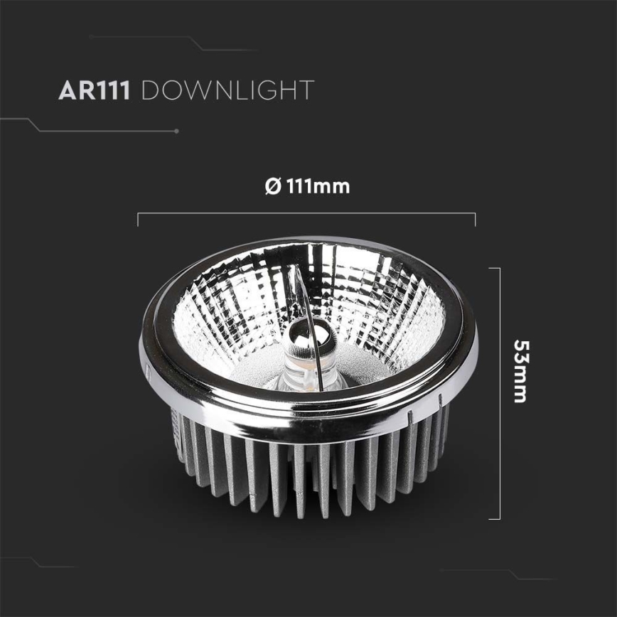 LED Beépíthető spotlámpa LED/20W/230V 6400K 40°/20° átm. 11 cm fényezett króm