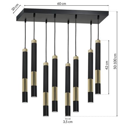 LED csillár DALLAS 8xGU10 / 3W / 230V