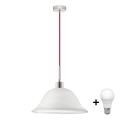 LED csillár kábelen 1xE27/60W/230V fehér/piros