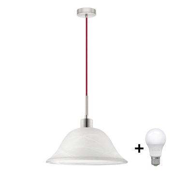 LED csillár kábelen 1xE27/60W/230V fehér/piros