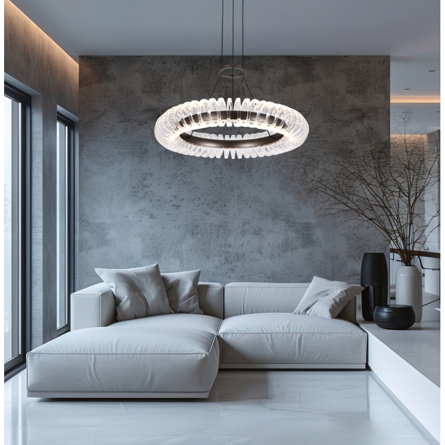 LED csillár kábelen ALBA LED/39W/230V szürke/átlátszó