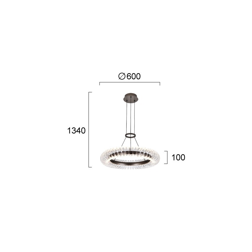 LED csillár kábelen ALBA LED/39W/230V szürke/átlátszó