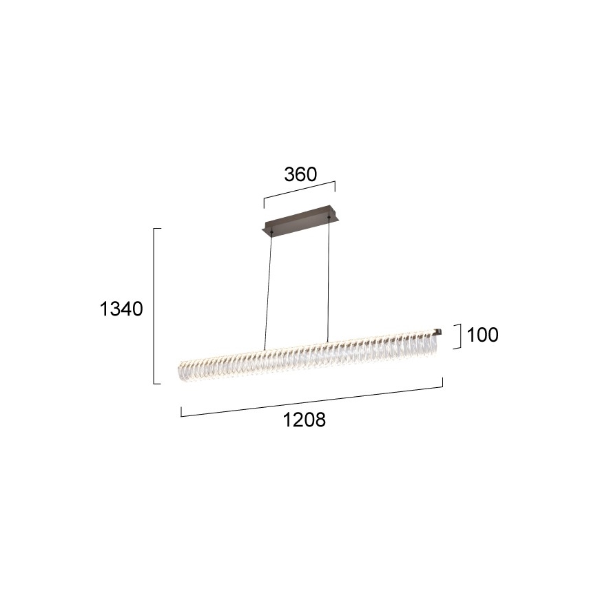 LED csillár kábelen ALBA LED/39W/230V szürke/átlátszó