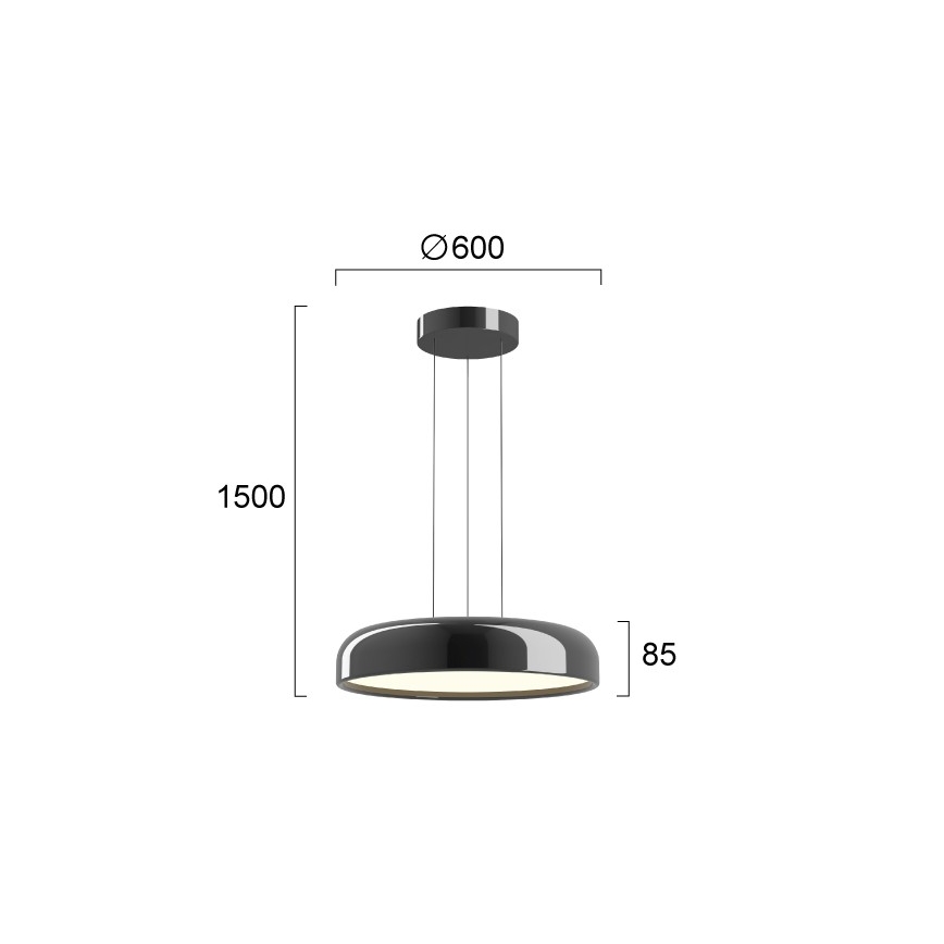 LED csillár kábelen ALENSA LED/60W/230V CRI 94 fekete