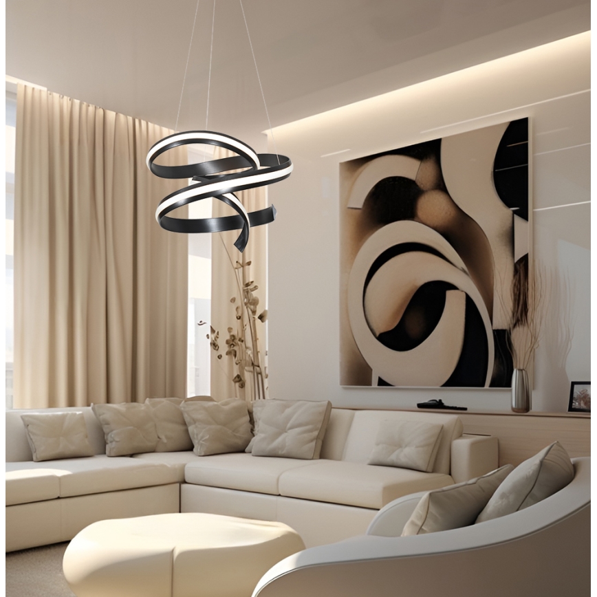 LED csillár kábelen AREZIA LED/62W/230V fekete