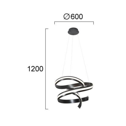 LED csillár kábelen AREZIA LED/62W/230V fekete