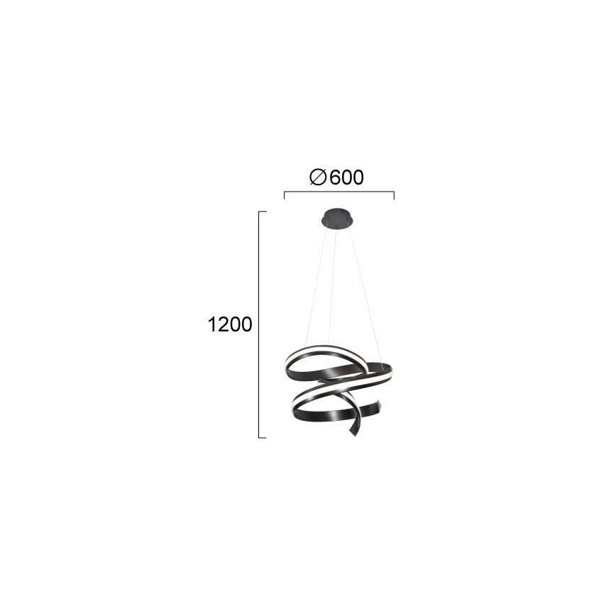 LED csillár kábelen AREZIA LED/62W/230V fekete