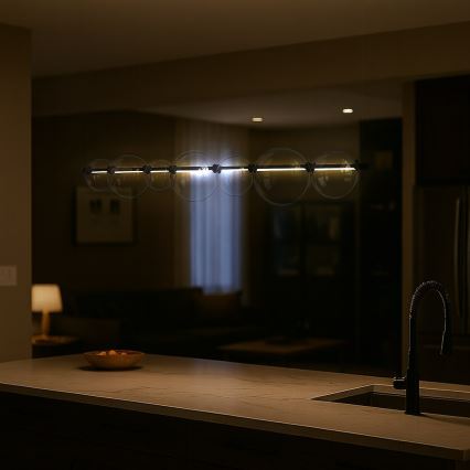 LED csillár kábelen ATOLA LED/19W/230V fekete/átlátszó