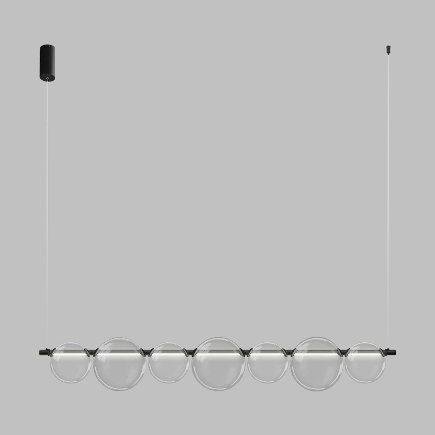 LED csillár kábelen ATOLA LED/19W/230V fekete/átlátszó