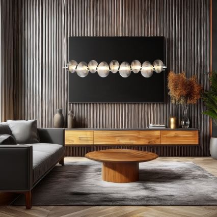 LED csillár kábelen BOLLA LED/32W/230V fényes króm/füstszürke