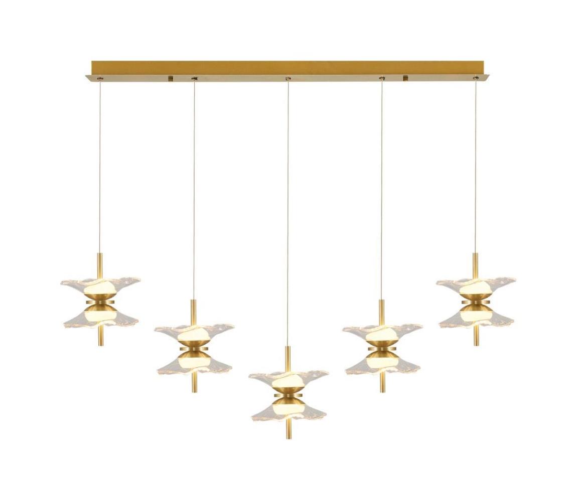 LED csillár kábelen BUTTERFLY 10xLED/5W/230V 3000K aranyszínű 414LRC1359