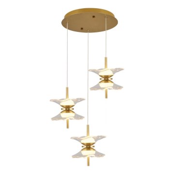 LED csillár kábelen BUTTERFLY 6xLED/5W/230V 3000K arany