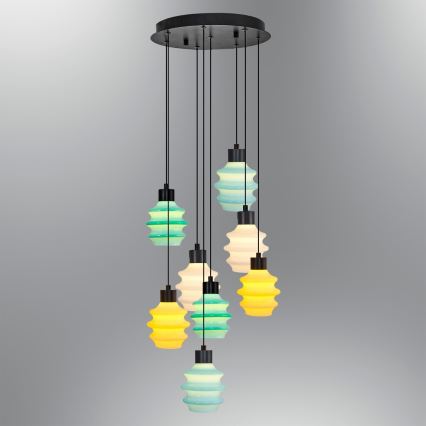 LED csillár kábelen CACTUS 8xLED/2,8W/230V 3000K zöld/sárga/fehér