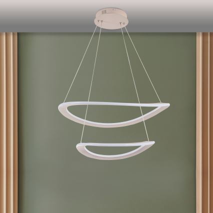 LED csillár kábelen CASHMERE LED/75W/230V átm. 59,5 bézs