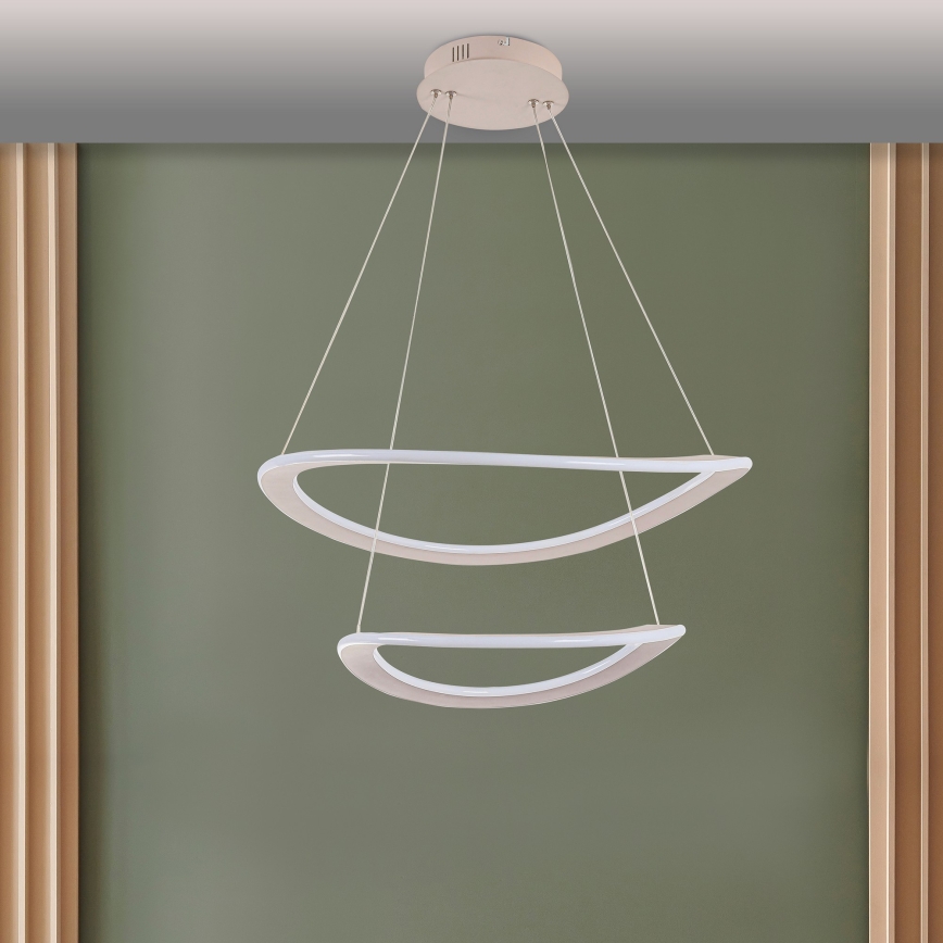 LED csillár kábelen CASHMERE LED/75W/230V átm. 59,5 bézs