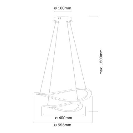 LED csillár kábelen CASHMERE LED/75W/230V átm. 59,5 bézs