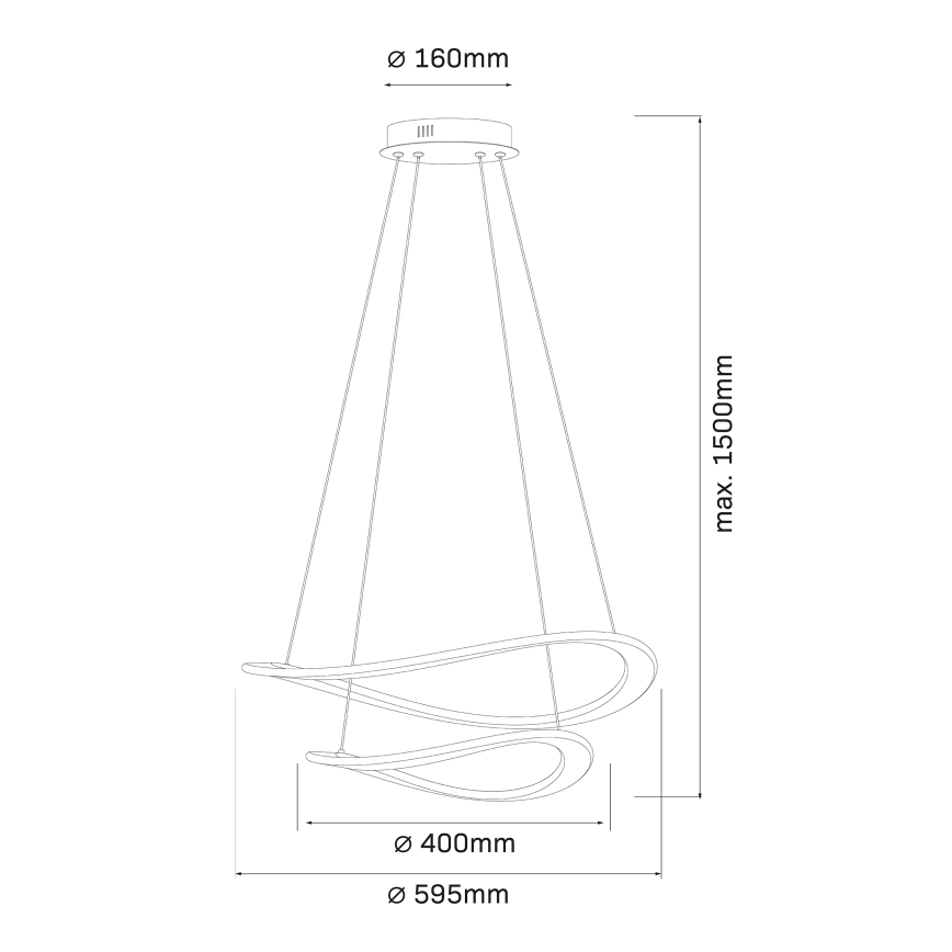 LED csillár kábelen CASHMERE LED/75W/230V átm. 59,5 bézs
