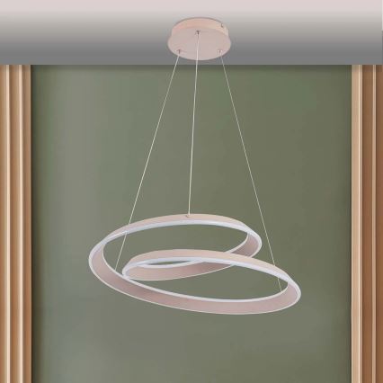 LED csillár kábelen CASHMERE LED/75W/230V átm. 60 cm bézs