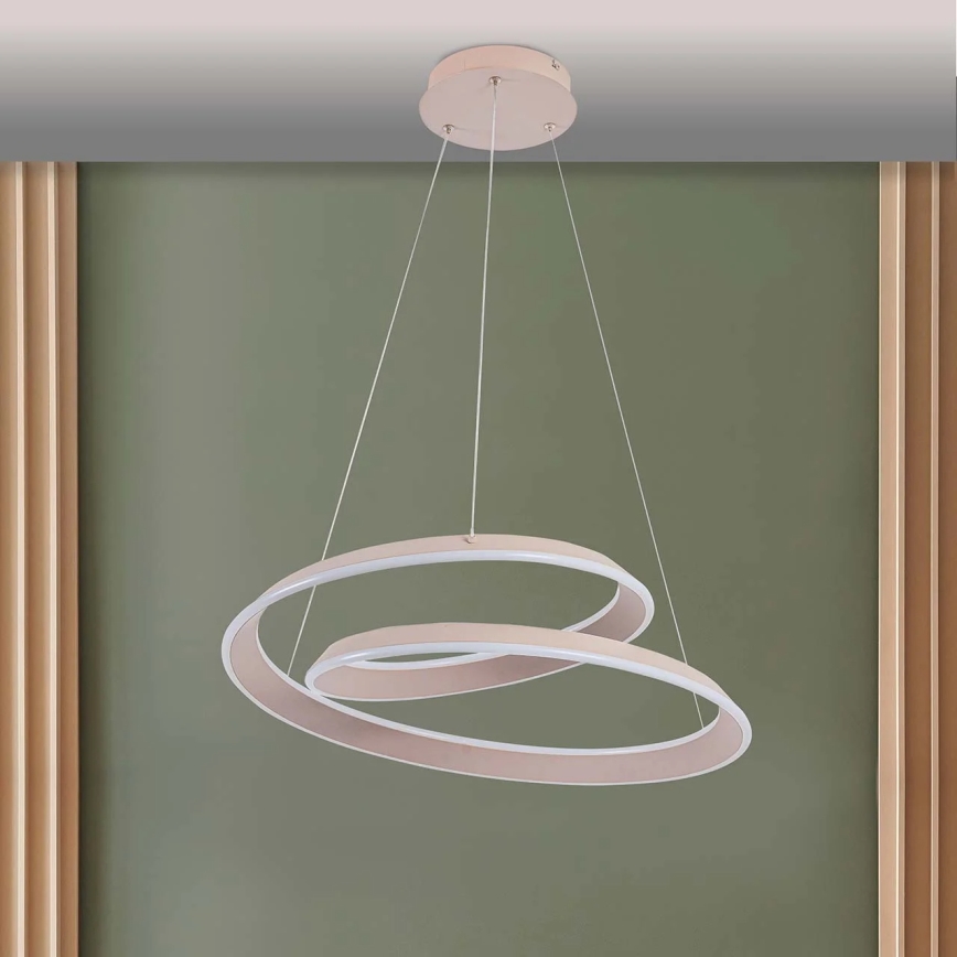 LED csillár kábelen CASHMERE LED/75W/230V átm. 60 cm bézs