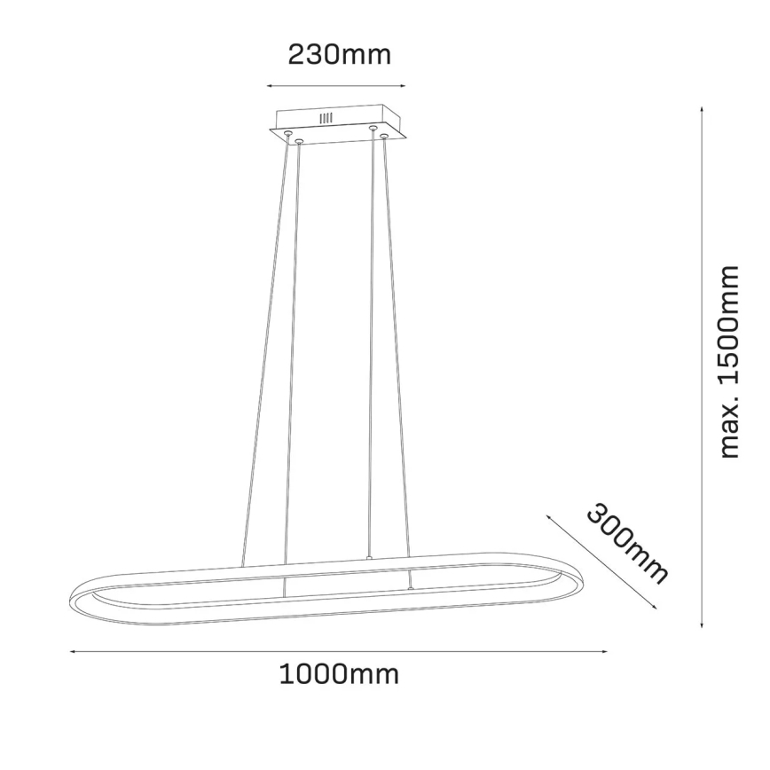 LED csillár kábelen CASHMERE LED/80W/230V 30x100 cm bézs