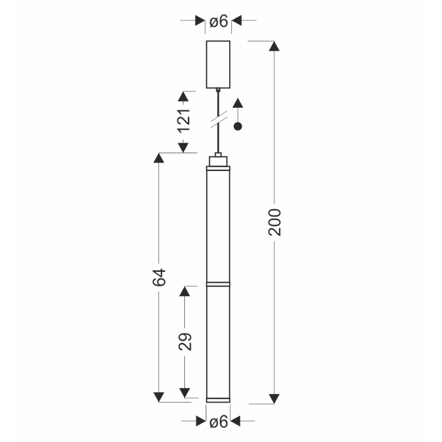 LED csillár kábelen CORTE LED/18W/230V fekete