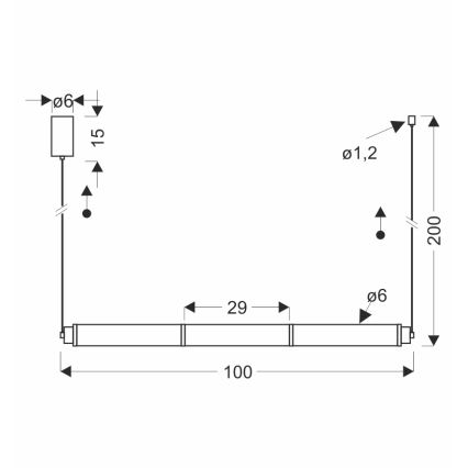 LED csillár kábelen CORTE LED/25W/230V fekete