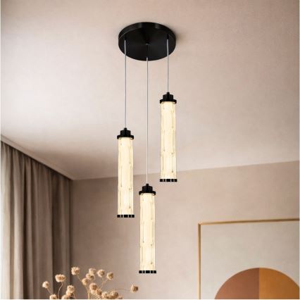 LED csillár kábelen CORTE LED/25W/230V fekete