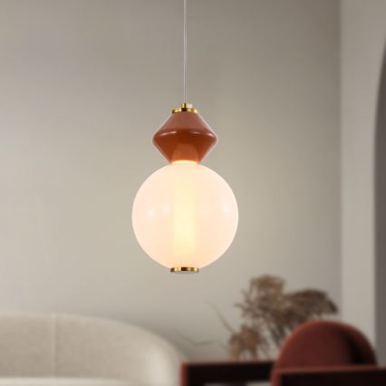 LED csillár kábelen FLORES LED/7W/230V arany/barna