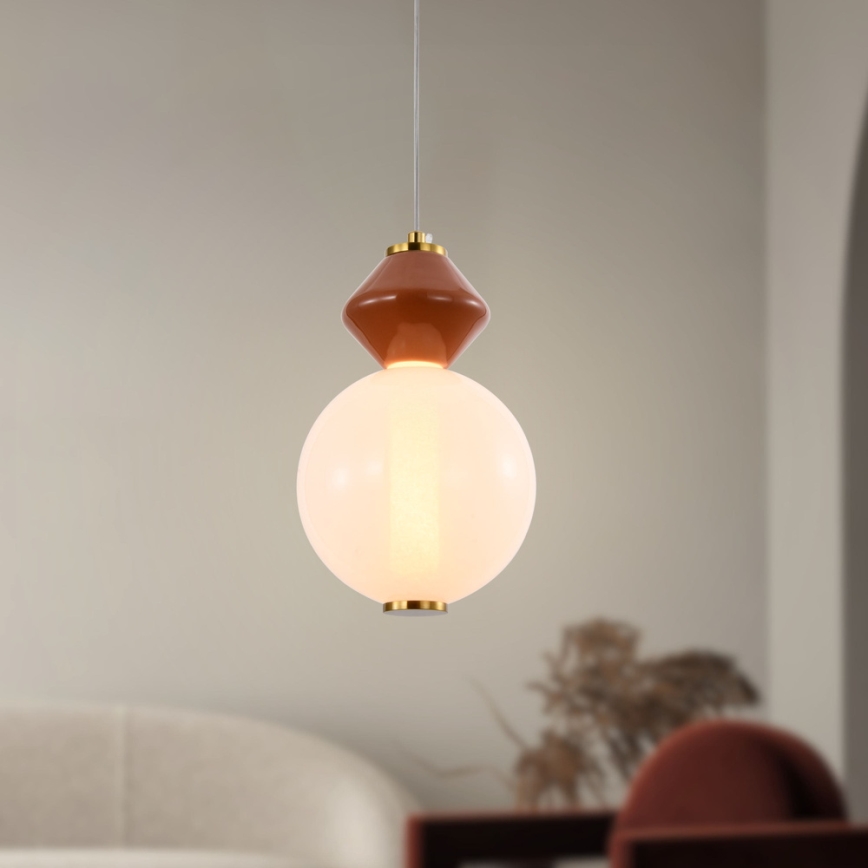 LED csillár kábelen FLORES LED/7W/230V arany/barna
