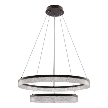 LED csillár kábelen FROZI LED/38W/230V átm. 60 cm fekete
