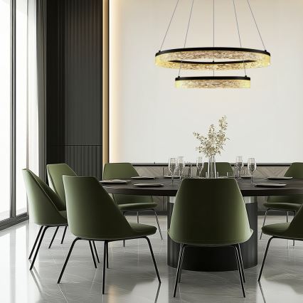 LED csillár kábelen FROZI LED/38W/230V átm. 60 cm fekete