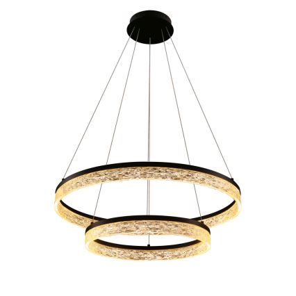 LED csillár kábelen FROZI LED/38W/230V átm. 60 cm fekete