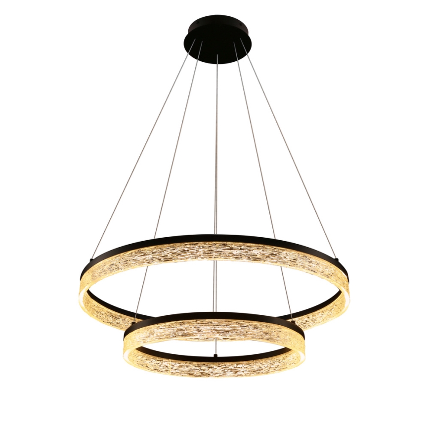 LED csillár kábelen FROZI LED/38W/230V átm. 60 cm fekete