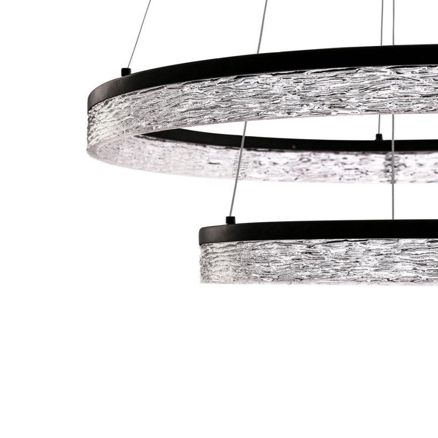 LED csillár kábelen FROZI LED/38W/230V átm. 60 cm fekete