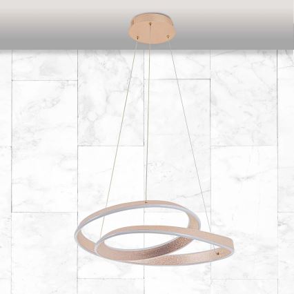 LED csillár kábelen GLOW LED/75W/230V 4000K Ø60 cm arany