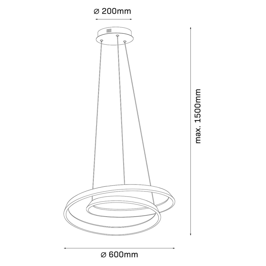 LED csillár kábelen GLOW LED/75W/230V 4000K Ø60 cm arany