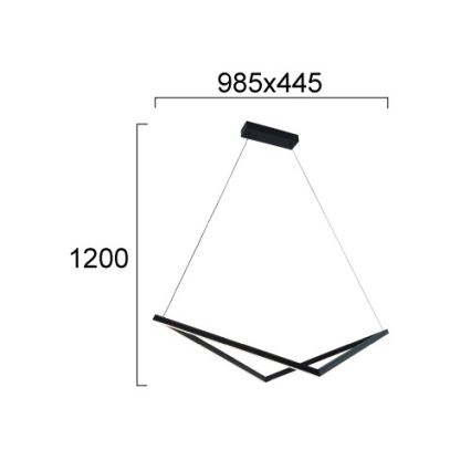 LED csillár kábelen ISLA LED/32W/230V fekete