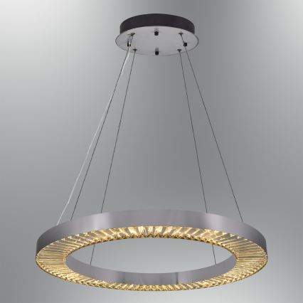 LED csillár kábelen JESI LED/85W/230V 3000K átm. 80 cm ezüst