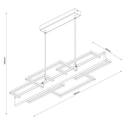 LED csillár kábelen LARYSA LED/35W/230V fenyő