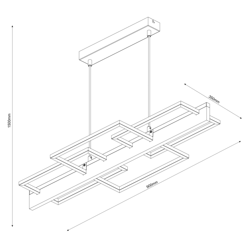 LED csillár kábelen LARYSA LED/35W/230V fenyő